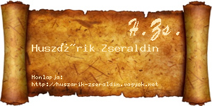 Huszárik Zseraldin névjegykártya